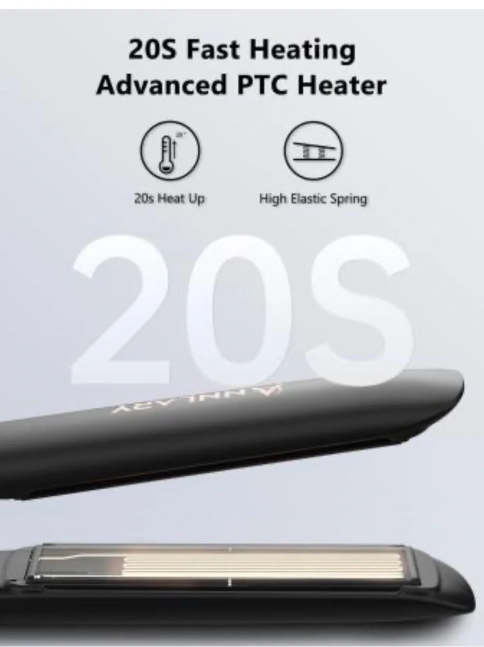 Anne Lary Black Digital Hair Straightener - 450°F Ceramic Flat Iron